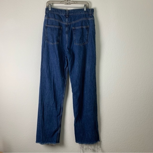 Zara womens blue the 90s full length raw hem jeans 10 - Picture 7 of 8